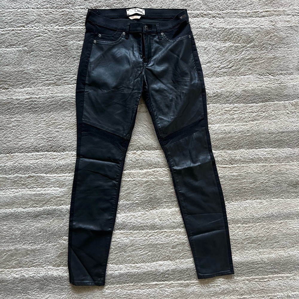 Ditto’s Low Rise Black Faux Leather Leggings